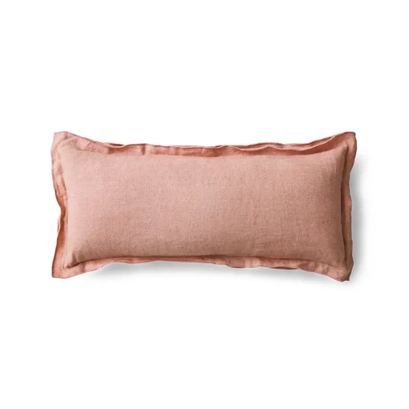 Coussin rectangulaire en lin rose magnolia 70x30cm - HKLiving