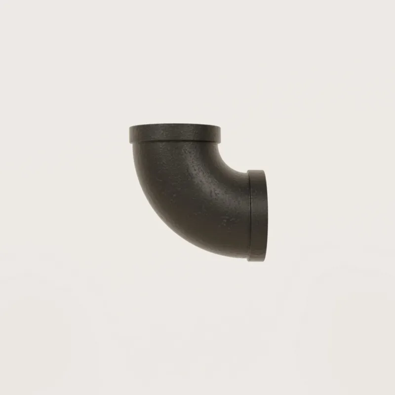 Temperguss Fitting schwarz 90° Winkel Verbindungsstück