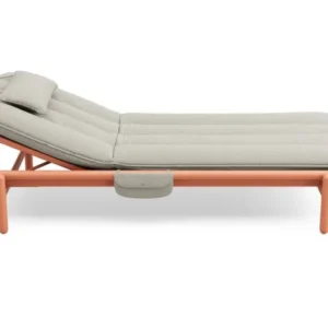 Transat en aluminium orange avec son matelas gris 212x97x39cm Sunbud - Fatboy - The Cool Republic