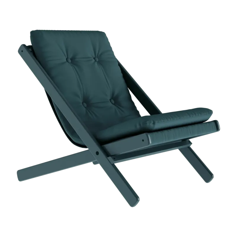 Transat en bois et coton bleu Boogie - Karup Design - The Cool Republic
