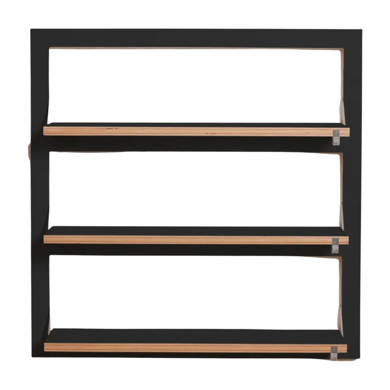 Triple étagère modulable noire 80 x 80 cm Fläpps - Ambivalenz - The Cool Republic