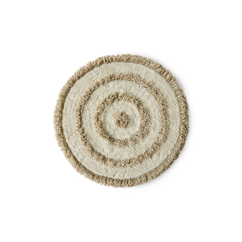 Tapis de bain rond Crème (80X80Cm) - HKLIVING