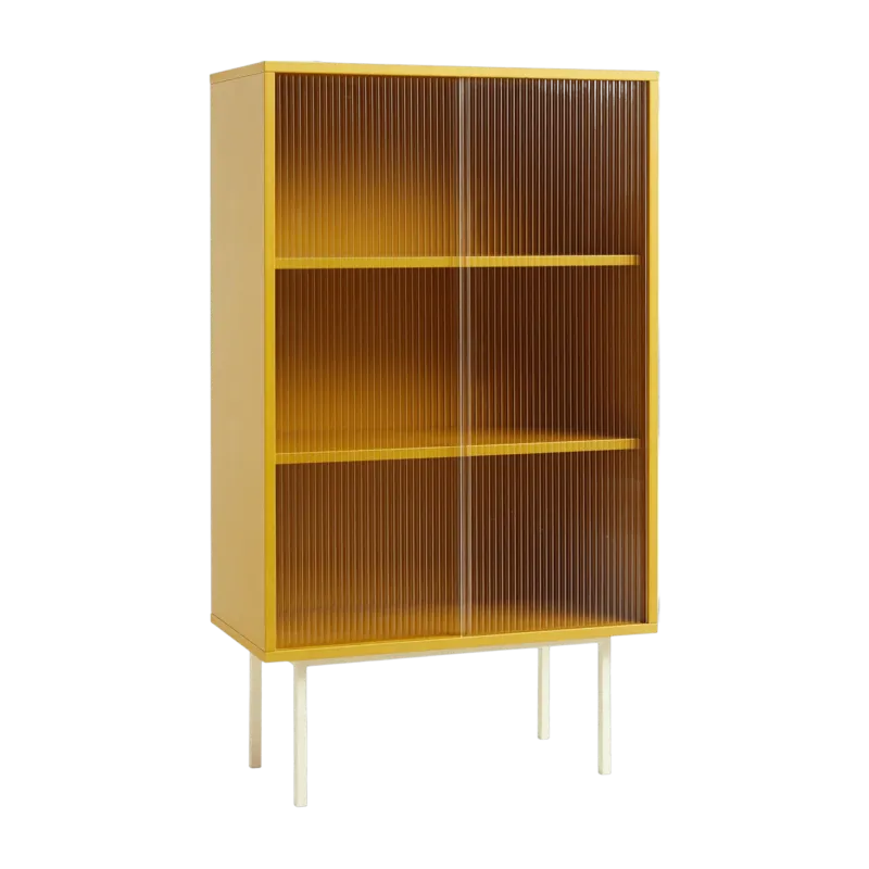 Vaisselier en bois jaune et portes vitrées Colour Cabinet - Hay - The Cool Republic