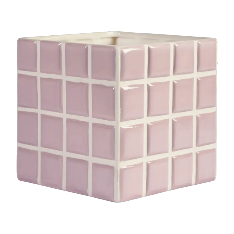 Vase à carreaux lilas Tile 14 cm - &Klevering - The Cool Republic