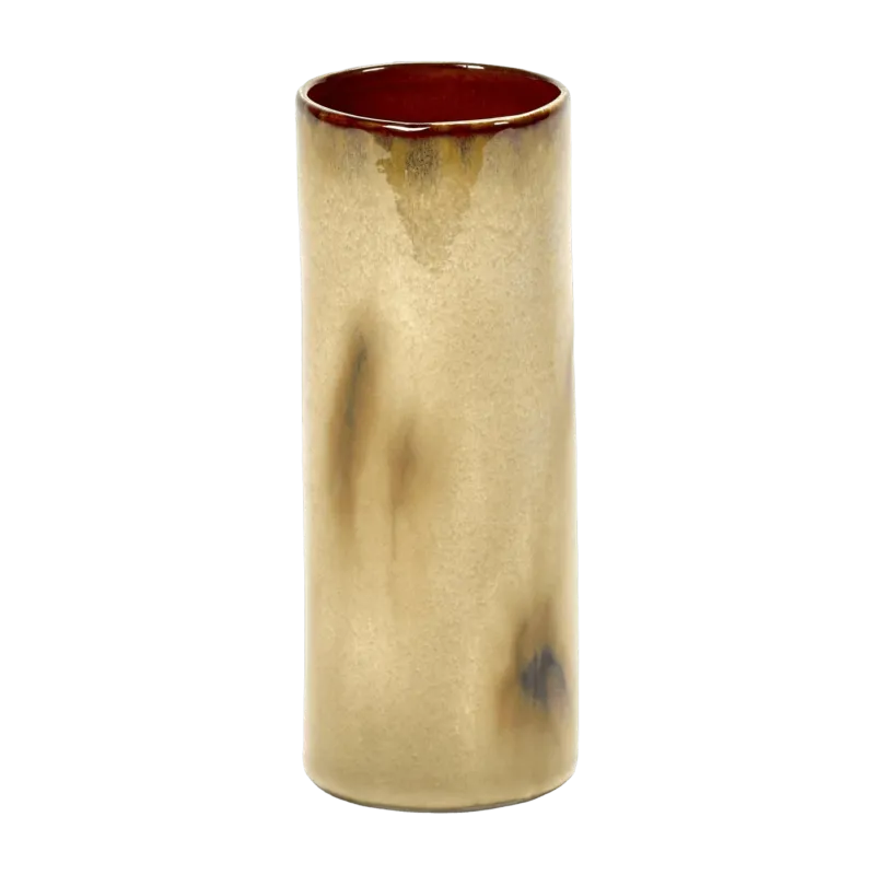 Vase cylindrique en grès beige 6 cm - Serax - The Cool Republic