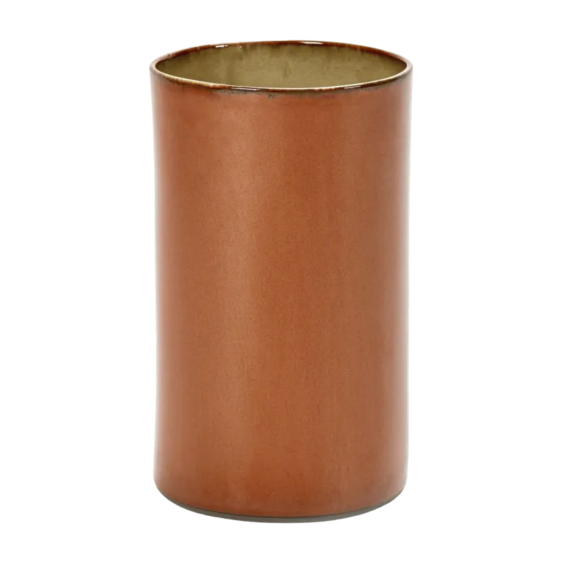 Vase cylindrique en grès rouille 12 cm - Serax - The Cool Republic
