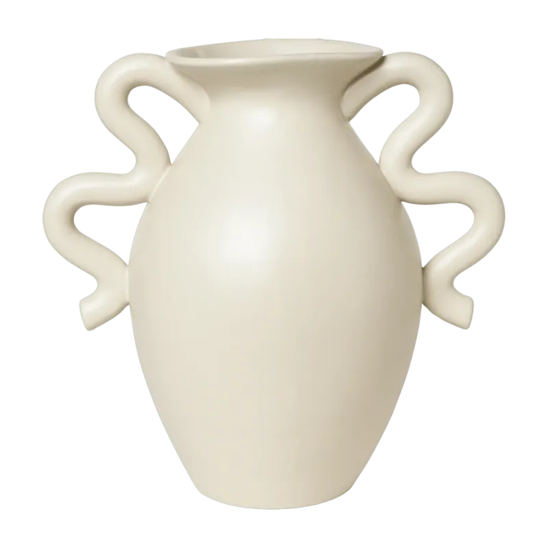 Vase de table en grès crème 27,5 x 27 x 18 cm Verso - Ferm Living - The Cool Republic