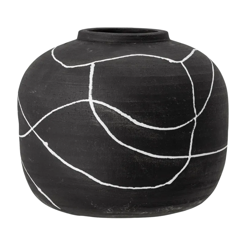 Vase déco Niza Terracotta noire - Bloomingville - The Cool Republic