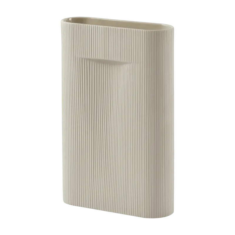 Vase en faïence beige 48 cm Ridge - Muuto - The Cool Republic