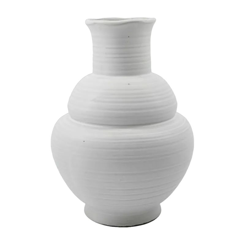 Vase en grès blanc 29 cm Liva - House Doctor - The Cool Republic