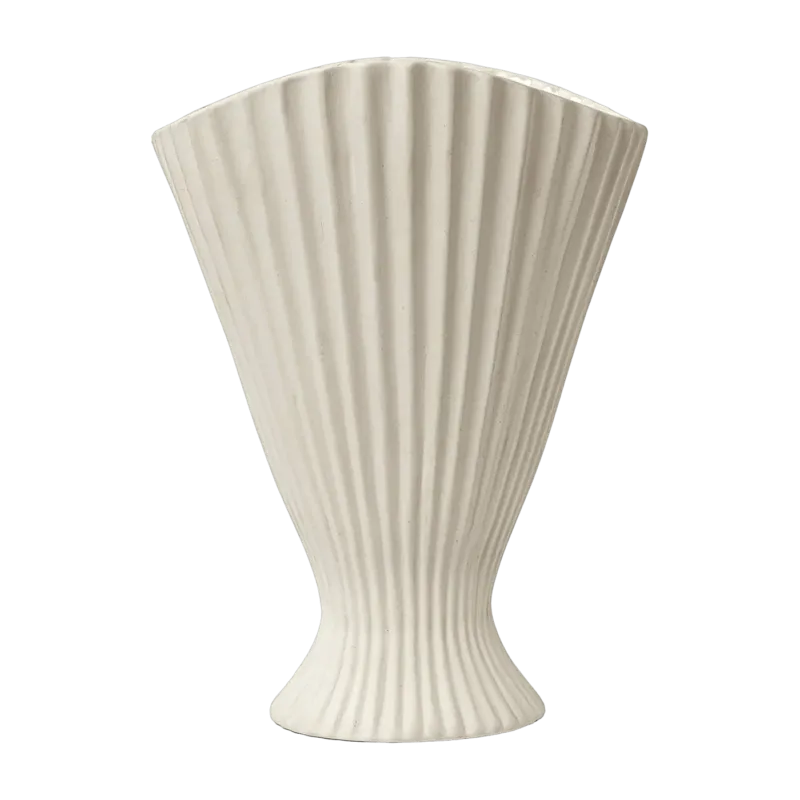 Vase en grès blanc cassé Fountain - Ferm living - The Cool Republic