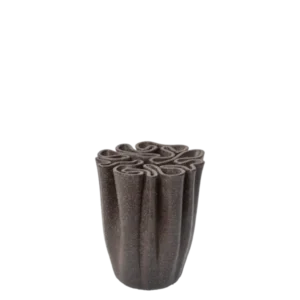 Vase en grès marron foncé 15 x 18 cm Dedali - Ferm Living - The Cool Republic