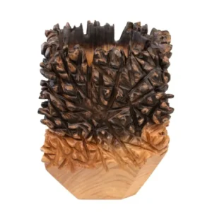 Vase en teck naturel bicolore 30x40cm Sui - Versmissen - The Cool Republic