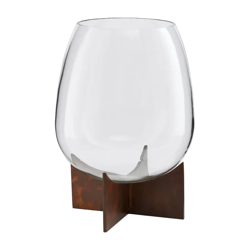 Vase en verre avec base en fer Gravity - House Doctor - The Cool Republic