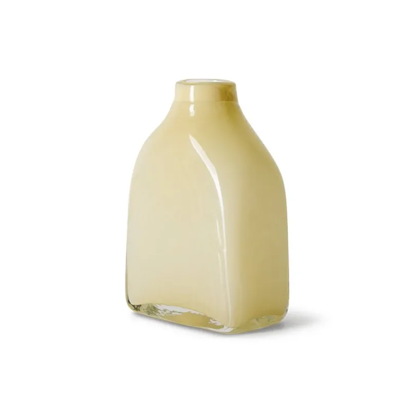 Vase en verre beige crème 15x9,5x23cm Atelier - HKLiving - The Cool Republic