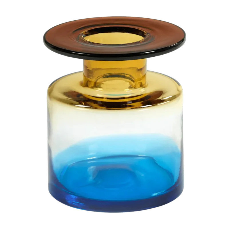 Vase en verre bleu et ambre 22 cm Wind & Fire - Serax - The Cool Republic