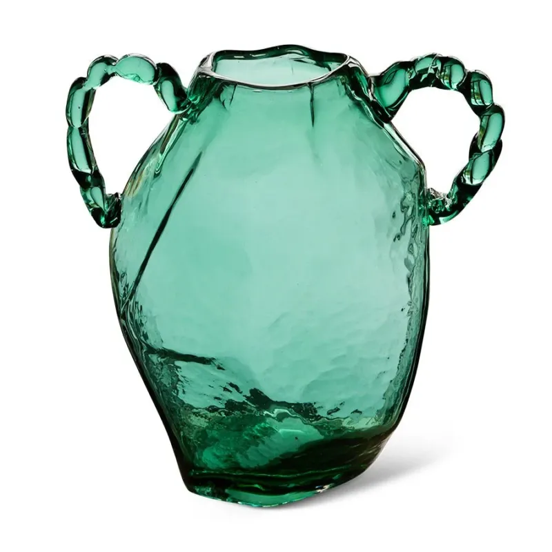 Vase en verre cristal vert Gemstone amfora - HKLIVING - The Cool Republic