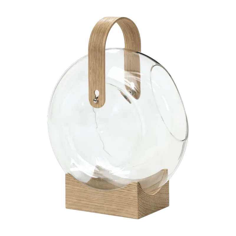 Vase en verre et bois Handle - Mater - The Cool Republic