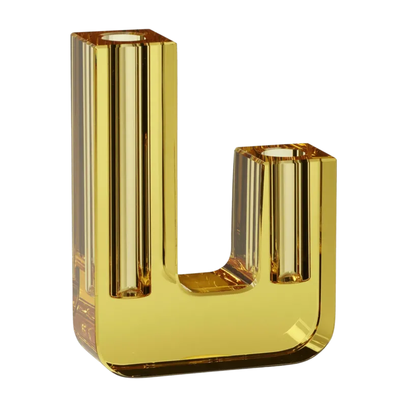 Vase en verre jaune Duo - Hübsch - The Cool Republic