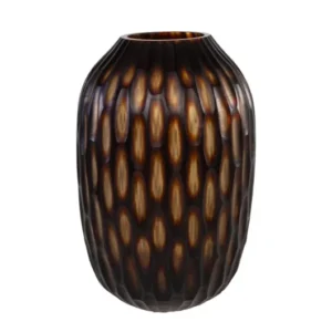 Vase en verre marron soufflé à la bouche 24x36cm - Versmissen - The Cool Republic