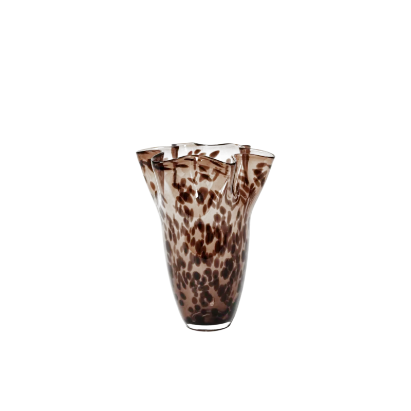 Vase en verre soufflé marron léopard 23x31,5cm Liva - Broste Copenhagen - The Cool Republic