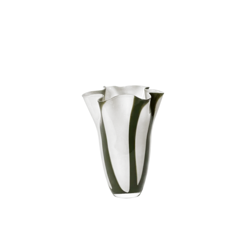 Vase en verre soufflé vert et blanc 23x31,5cm Liva - Broste Copenhagen - The Cool Republic