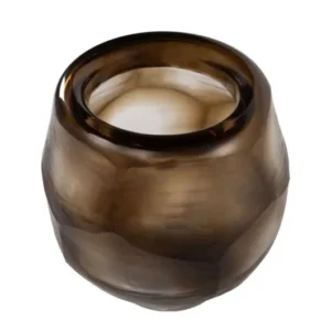Vase en verre transparent marron 20x20,5cm Hurricane - Versmissen - The Cool Republic