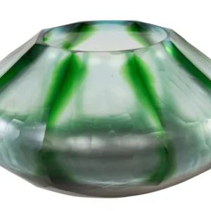 Vase en verre vert soufflé à la bouche 24x13cm - Versmissen - The Cool Republic
