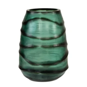 Vase en verre vert soufflé à la bouche 26x19,5x24cm - Versmissen - The Cool Republic
