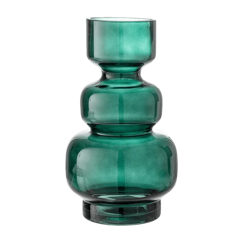 Vase en verre vert vague - Bloomingville - The Cool Republic