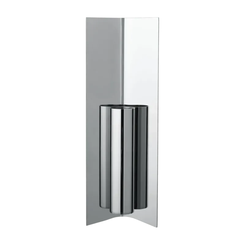 Vase mural en acier inoxydable poli 10x3,5x29cm Eddy - Ferm living - The Cool Republic