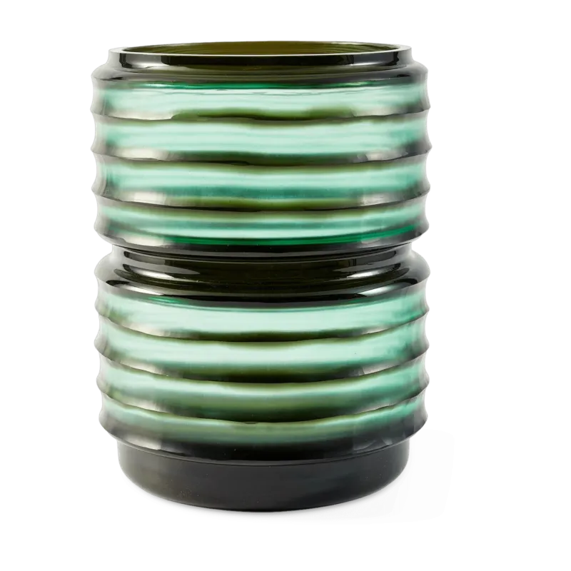 Vase rond en verre vert 20x27cm Layer - Pols Potten - The Cool Republic