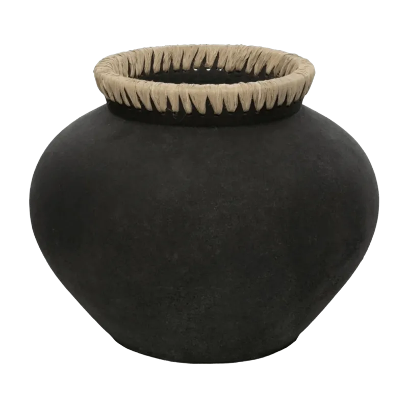 Vase stylé M noir naturel - Bazar Bizar - The Cool Republic