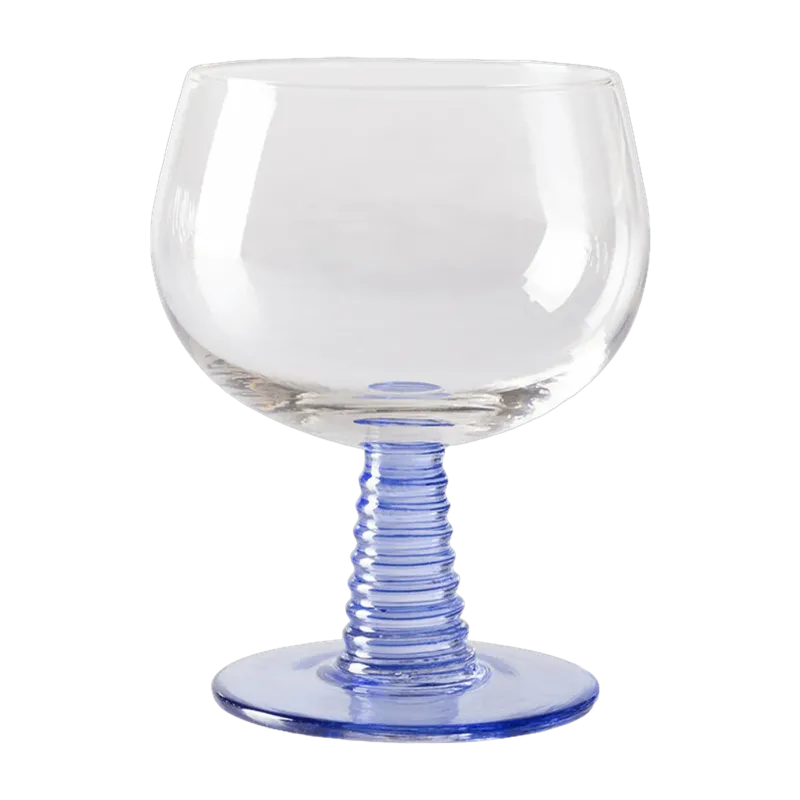 Verre à vin Swirl Low Blue HKliving - The Cool Republic