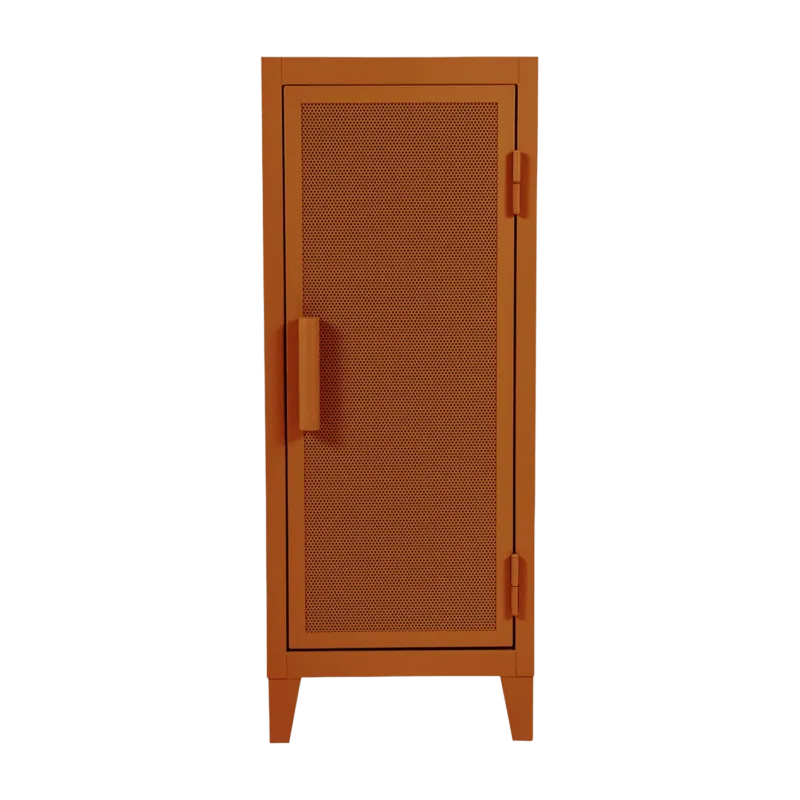 Vestiaire en acier perforé B1 bas Terracotta mat fine texture - Tolix - The Cool Republic