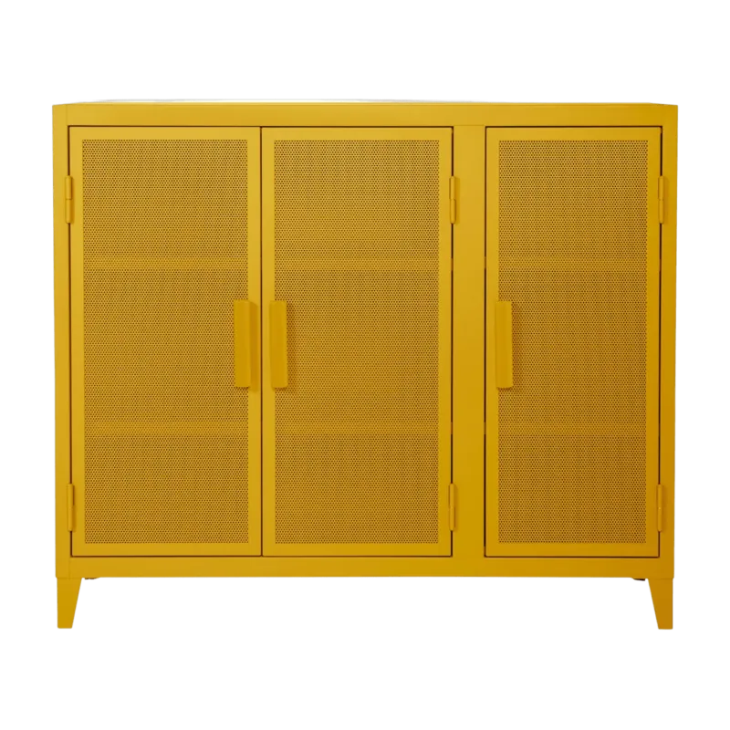 Vestiaire en acier perforé B3 bas Jaune moutarde mat - Tolix - The Cool Republic