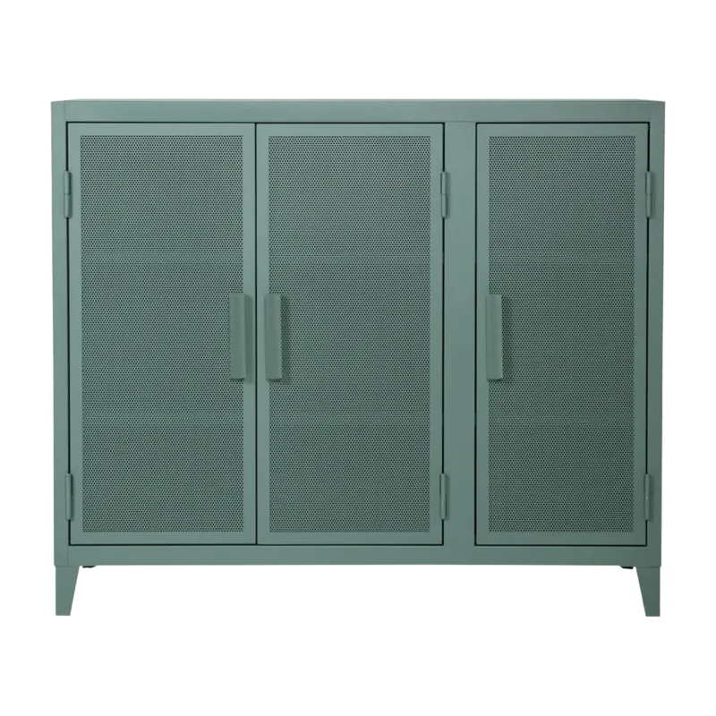 Vestiaire en acier perforé B3 bas Vert lichen mat fine texture - Tolix - The Cool Republic